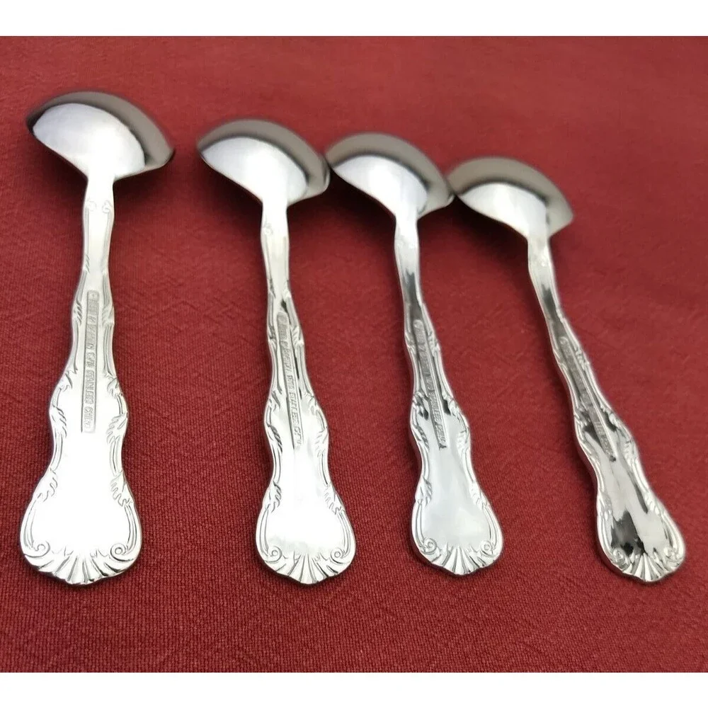 Reed & Barton VICTORIA SOUP PLACE SPOONS 18/10 Stainless Steel Flatware Lot of 4